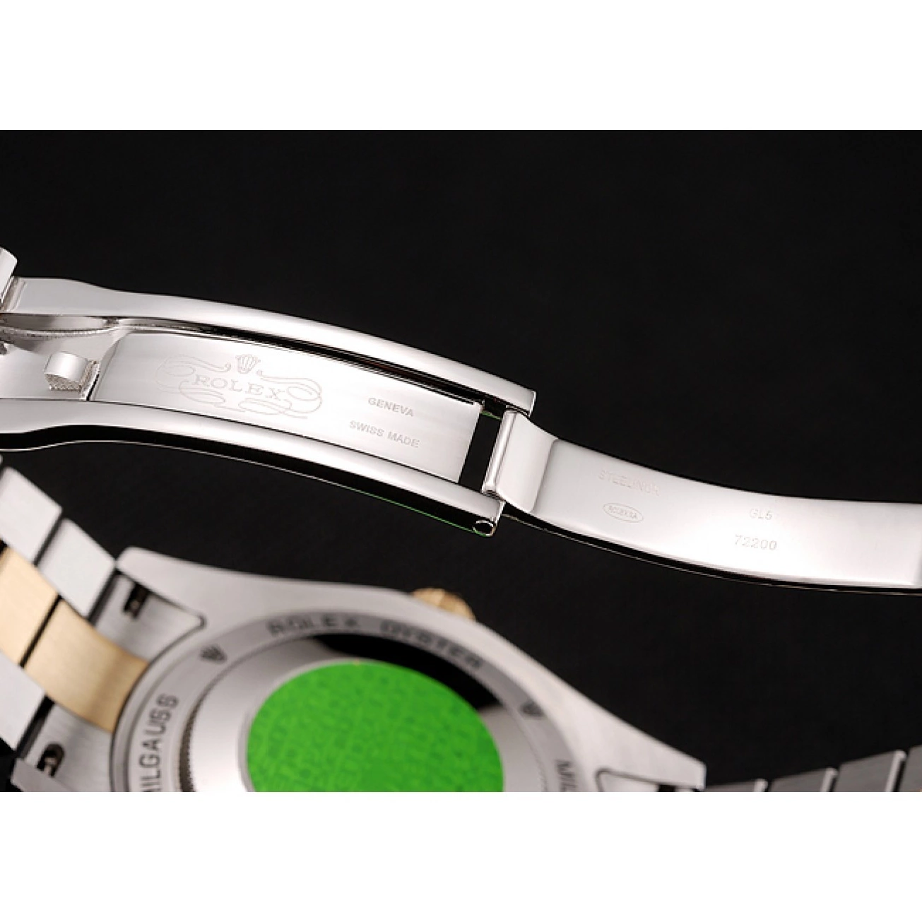 Aaa replica watch Bracelet Day-Date Two Diamond Gold Steel White Rolex Case Dial Swiss Stainless Tone 1453972 0821